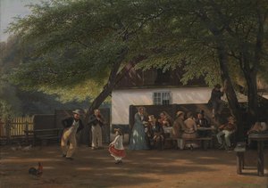 En kaffefest på et viltoppehaverhus av David Monies
