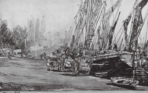 London: Chiswick, lavvann (litografi)