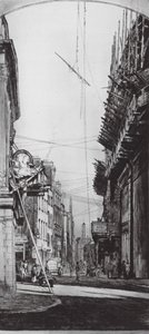 London: Frihetsklokken (litografi) av David Muirhead (after) Bone