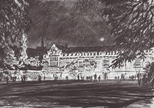 Oxford: St. Johns hagefront (lito) av David Muirhead (after) Bone