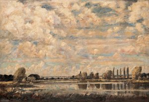 A River Scene (olje på lerret)