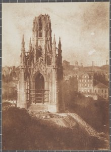 Scott Monument, Edinburgh, under bygging, 1840-44 (saltet papirtrykk fra kalorinegativ)