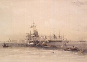 Approach to Alexandria, fra "Egypt and Nubia", Vol.3 (litho) av David Roberts