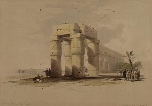 I Luxor, Theben, Øvre Egypt, fra "Egypt and Nubia", Vol.1 (litho) av David Roberts