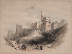 Citadellet i Jerusalem, uten murene, Davids tårn av David Roberts