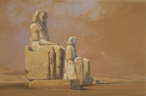 Colossi, Theben, 1838 av David Roberts