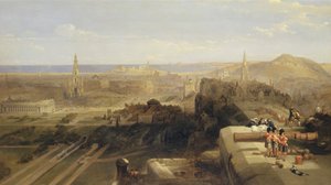 Edinburgh fra slottet av David Roberts