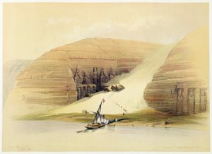 Utgravd tempel til Abu Simbel, Nubia, Egypt, c1845 av David Roberts