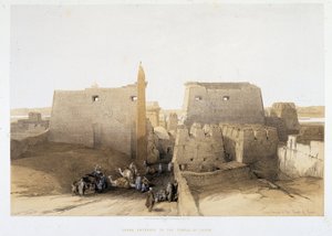 Storslått inngang til Temple of Luxor (Luxor) i "The Holy Land", London 1849 av David Roberts