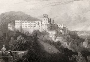 Heidelberg slott, Heidelberg, gravert av J.T.Willmore i 