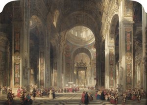 Interiør av St Peters, Roma, 1862 av David Roberts