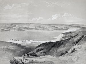 Genesaretsjøen, fra reise til det hellige land, litografi av David Roberts (1796-1864) av David Roberts