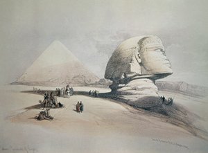 Sphynx ved Giza. Litografi av David Roberts