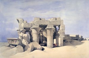 Temple of Sobek og Haroeris ved Kom Ombo, 1800-tallet av David Roberts