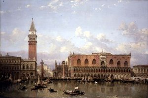 Dogepalasset, Venezia, fra Bacino di San Marco av David Roberts