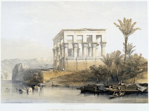 Hypaethral-tempelet i Philae, kalt Faraos seng - i "Det hellige land", London 1849 av David Roberts