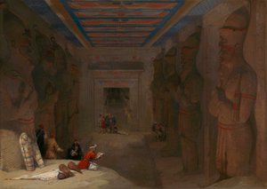 Hypostylehallen til det store tempelet i Abu Simbel, Egypt av David Roberts