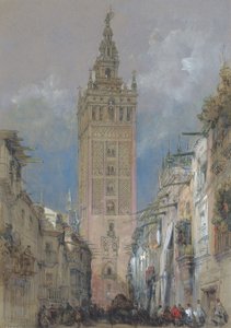 Det mauriske tårnet i Sevilla, kalt Giralda, Spania av David Roberts