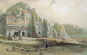 Utsikt over ruinene av Petra, Jordan, av David Roberts av David Roberts