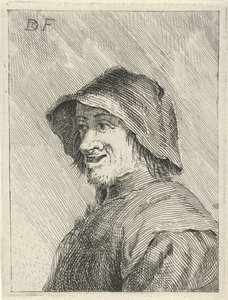 Bonde med hatt på hodet til venstre av David Teniers (II)
