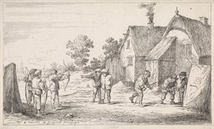 bueskyttere Friluftssjangerscener (serietittel) av David Teniers (II)