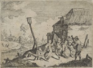 Dansende bønder på et vertshus