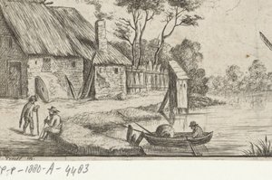 Landskap med gård og vann av David Teniers (II)