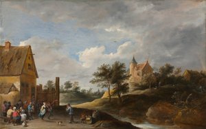 Landskap med bønder som danser, ca. 1645-1650.
