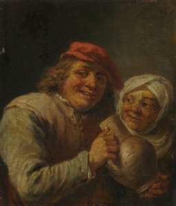 Gammel mann og kvinne, 1700-tallet.