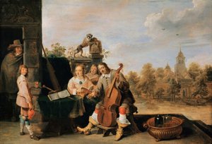 Selvportrett med familie, ca. 1645 av David Teniers the Younger