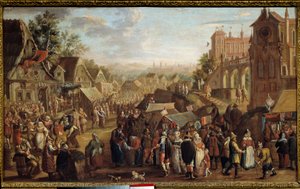 Kermessen. Fest i en landsby. Maleri av David Vinckboons (eller Vinckeboons eller Vinkeboons 1576-1629) av David Vinckeboons