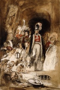 En studie for "Sir David Baird oppdager kroppen til Tipu Sahib", 1838