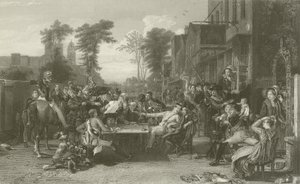 Chelsea Pensjonister som leser Gazette of the Battle of Waterloo