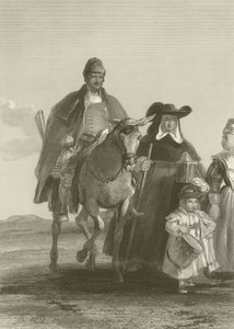 Gruppe av figurer som kommer inn i Madrid av David Wilkie