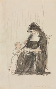Nonne leser for et barn av David Wilkie