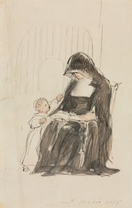 Nonne leser for et barn, 1835. av David Wilkie