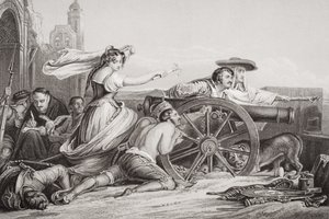 The Defense of Saragossa, 1808, fra "Illustrasjoner av engelsk og skotsk historie" bind II