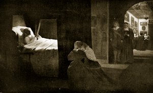 Cromwells død, 1658, illustrasjon fra 'Hutchinson's Story of the British Nation', ca. 1923