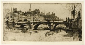 Pont Neuf, plate en fra Paris-settet av David Young Cameron