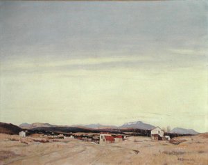 The Distant Hills (olje på lerret) av David Young Cameron