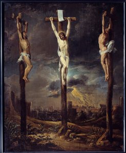 Le Calvary-maleri av David Teniers I Le Vieux (1582-1649) 1600-tallets søn. 0,86x0,69 m av David the Elder Teniers