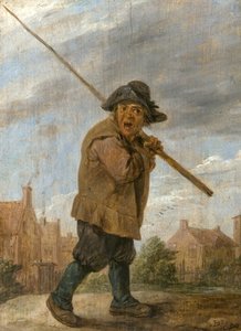 En bonde som bærer en stang av David Teniers the Younger
