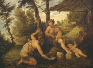 Adam og Eva etter utvisningen (etter Paulo Veronese og studio) av David Teniers the Younger