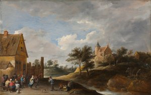 Landskap med bønder som danser, ca. 1645-50 av David Teniers the Younger
