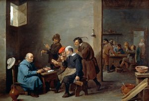 Mann i hvit hatt av David Teniers the Younger