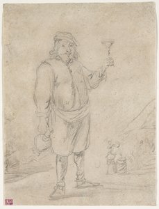 Bonde hever et glass vin, ca. 1644 av David Teniers the Younger