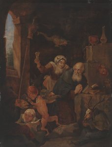 Temptation of St. Anthony (olje på panel) av David Teniers the Younger