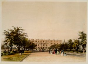 East Front and Great Fountain Garden, Hampton Court (akvarell på papir)