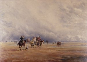 Lancaster Sands, Morecambe Bay (Treasures) 1842 (olje på lerret)