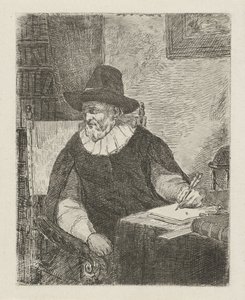 Mann i et studie av David van der Kellen